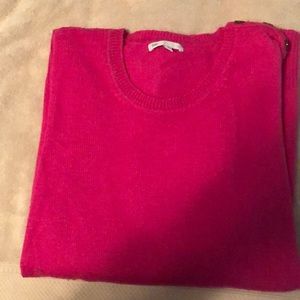 Simple dark pink crew neck sweater from Gap
